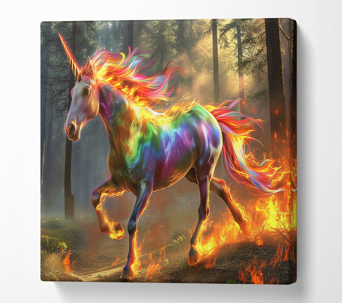  A Canvas Print of Colourful Unicorn Canvas Art