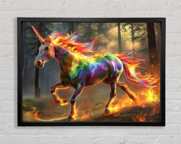 Colourful Unicorn Framed Print