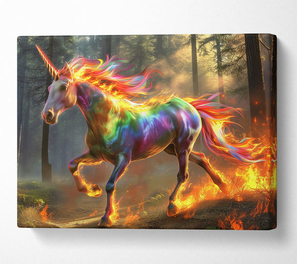  A Canvas Print of Colourful Unicorn Canvas Art
