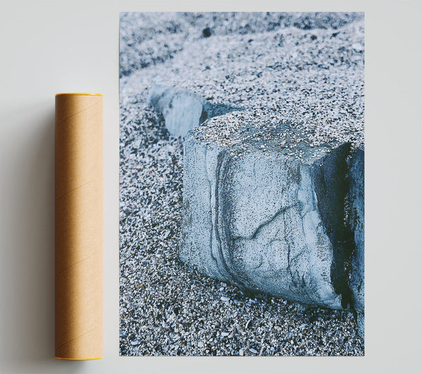 Gray Stone On Sand Print