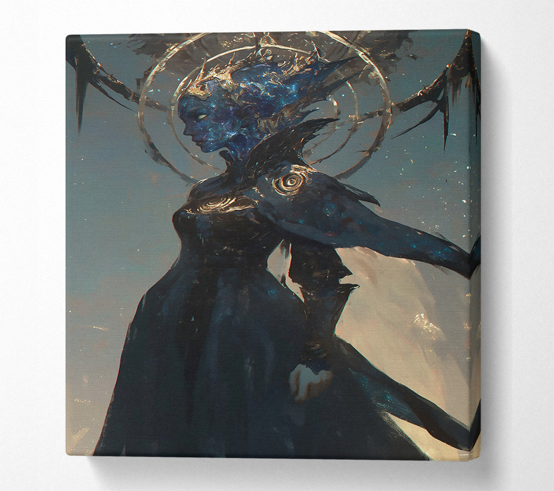  A Canvas Print of Azure Celestial Guardian Canvas Wall Art