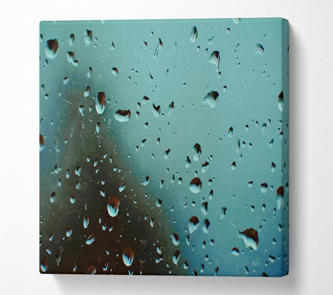  A Canvas Print of Teal Rain Drops Canvas Print