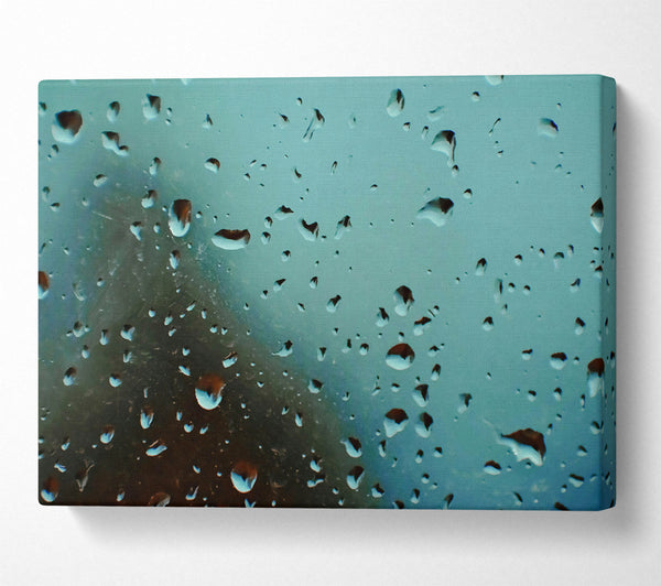  A Canvas Print of Teal Rain Drops Canvas Print