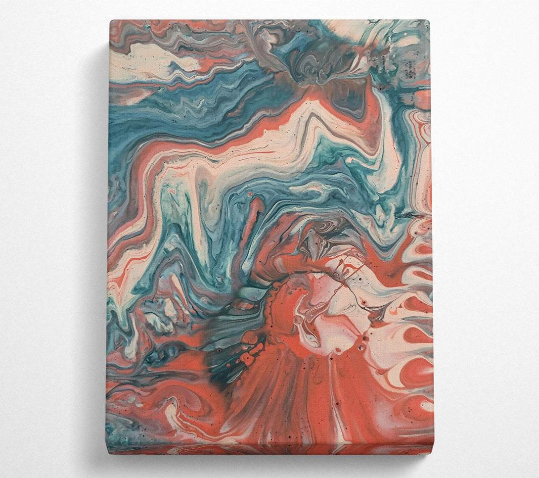  A Canvas Print of Coral And Teal Swirls Canvas Art