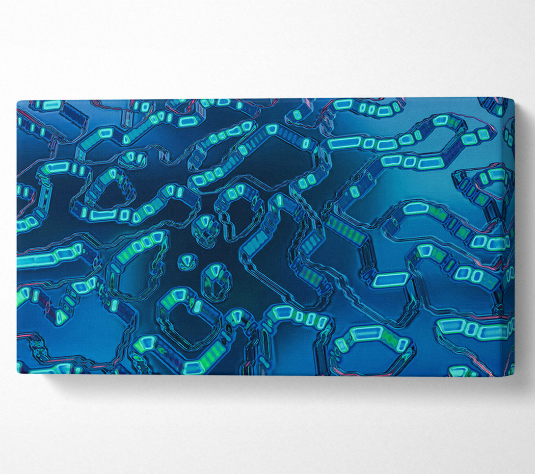  A Canvas Print of Azure Circuitry Flow Canvas Print