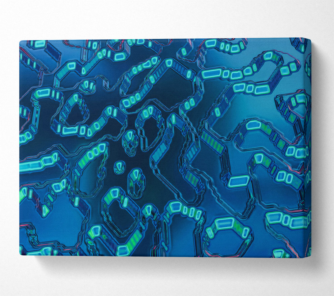  A Canvas Print of Azure Circuitry Flow Canvas Print
