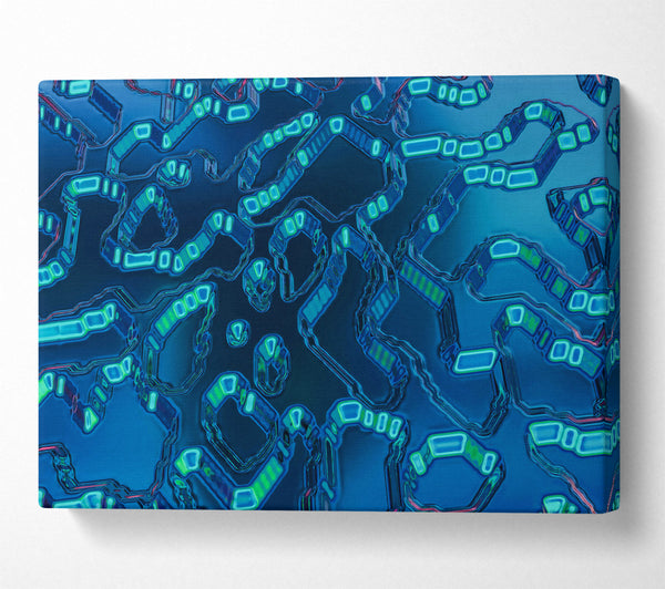  A Canvas Print of Azure Circuitry Flow Canvas Print