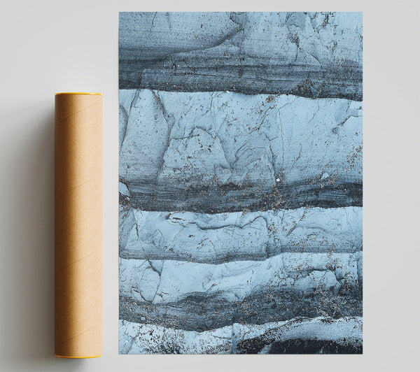 Blue Stone Layers Poster