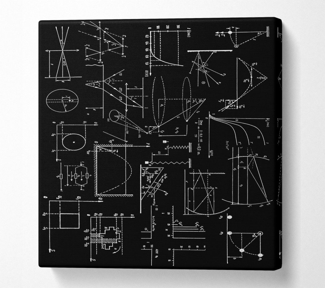  A Canvas Print of White Grid Abstractions Canvas Art