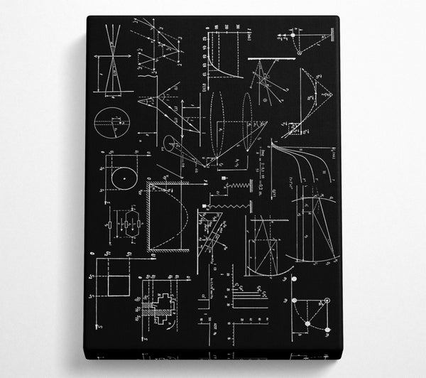  A Canvas Print of White Grid Abstractions Canvas Art
