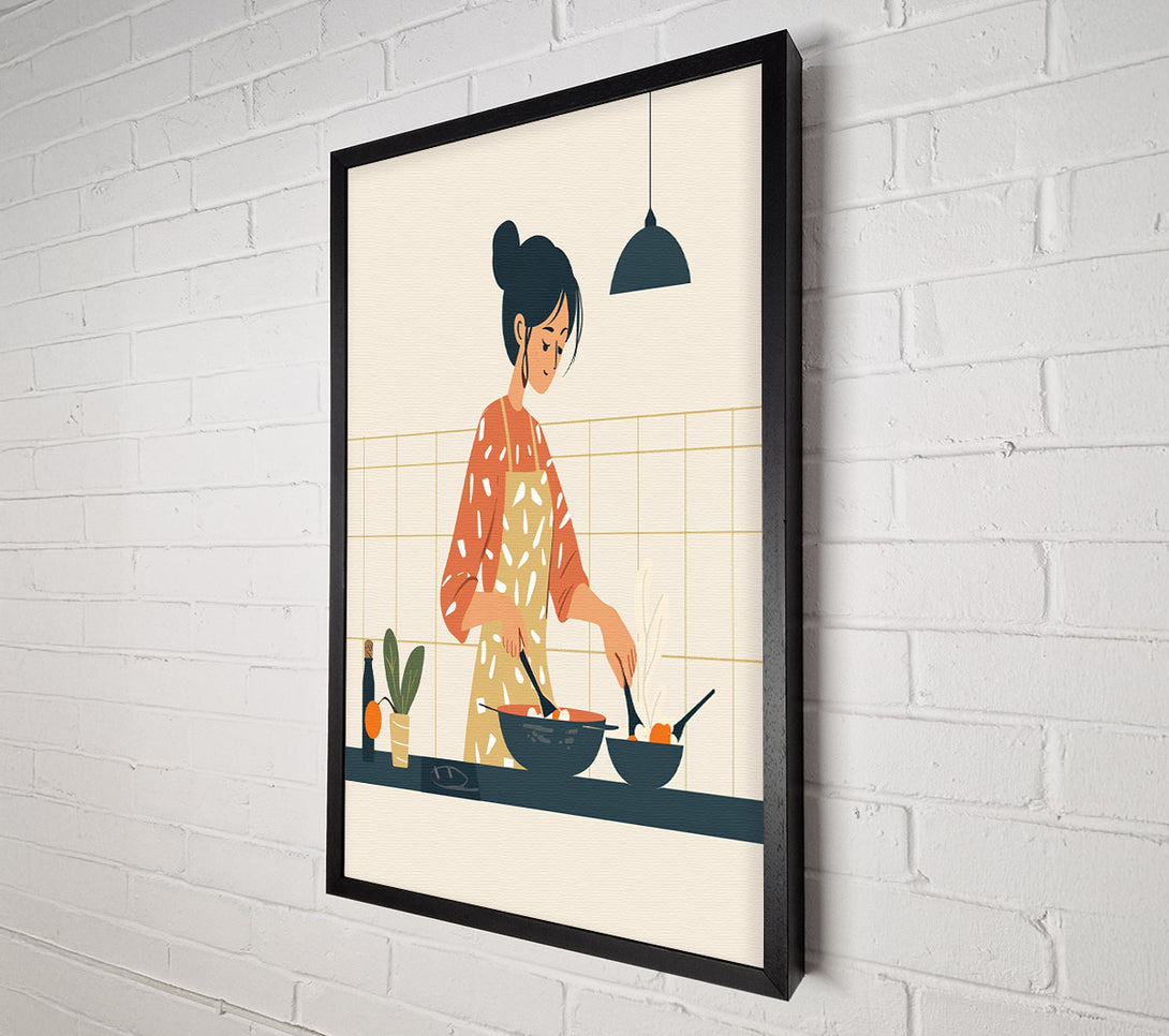  A Canvas Print of Cooking Dinner Canvas Print