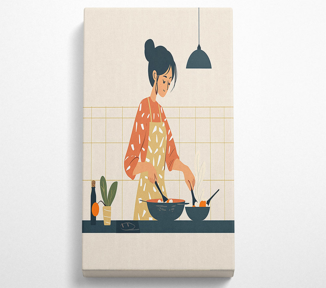  A Canvas Print of Cooking Dinner Canvas Print