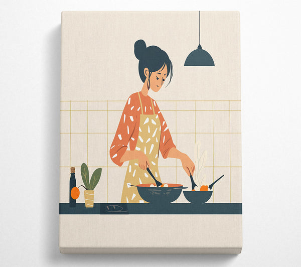  A Canvas Print of Cooking Dinner Canvas Print