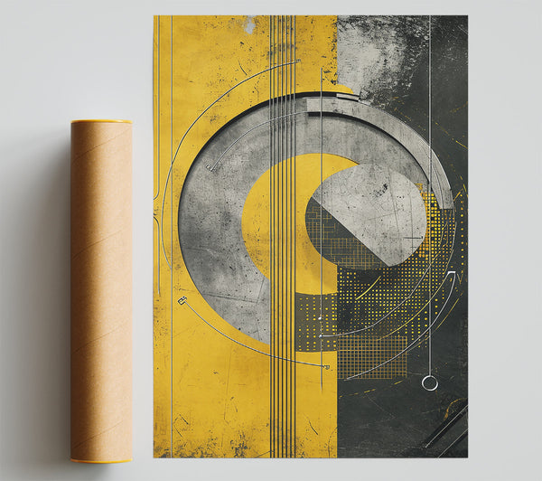 Yellow Geometric Abstraction Giclee Print