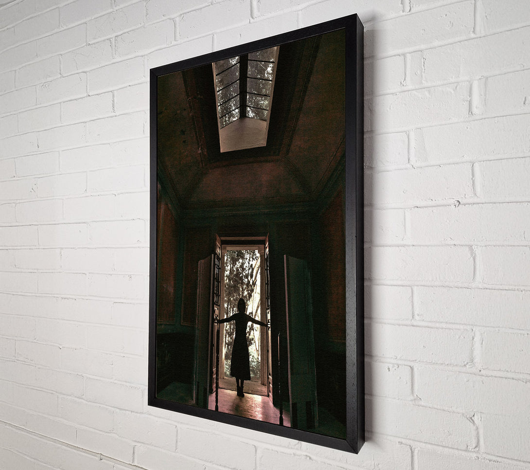  A Canvas Print of Crimson Doorway Silhouette Canvas Art