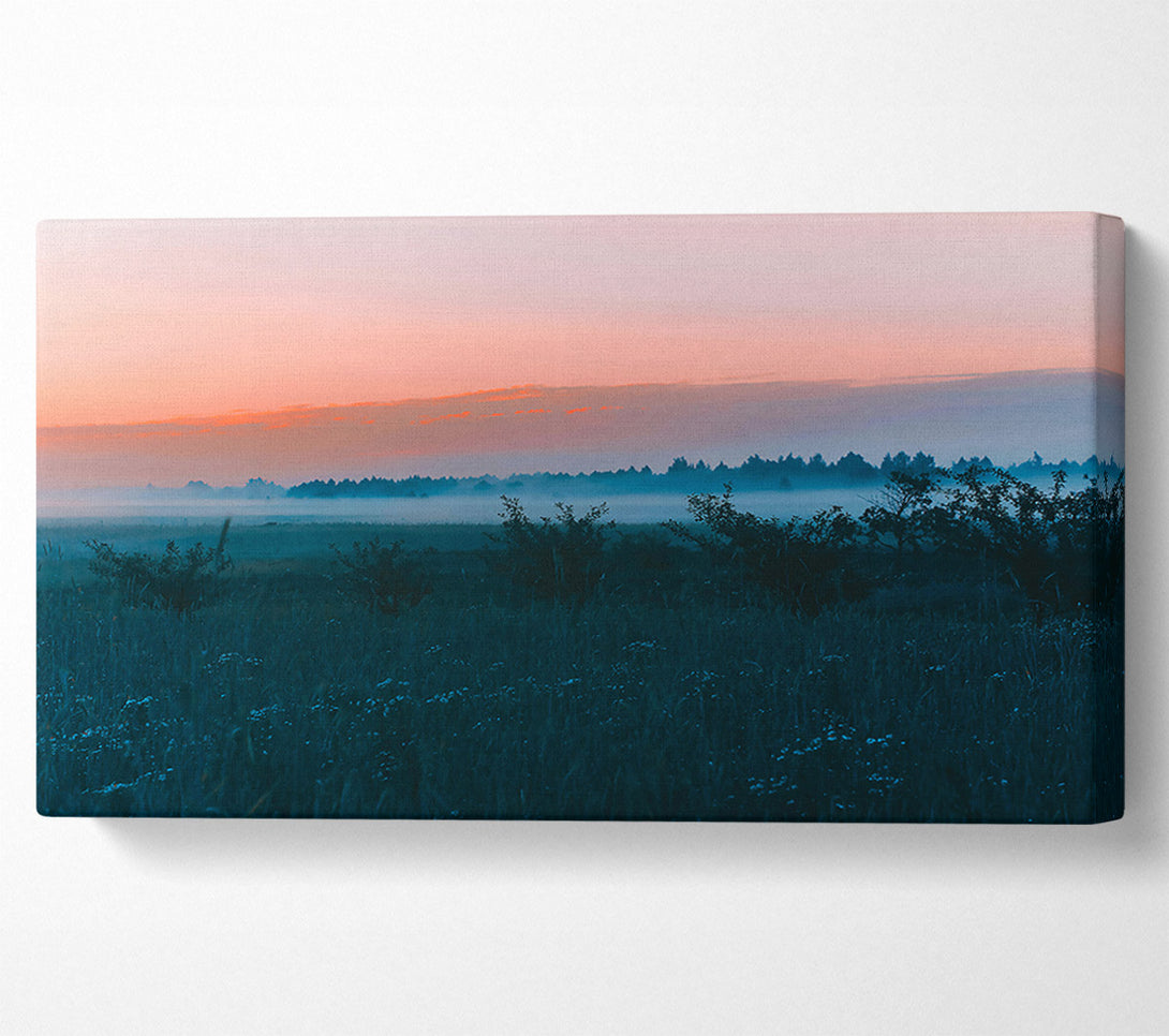  A Canvas Print of Teal Foggy Sunrise Canvas Print