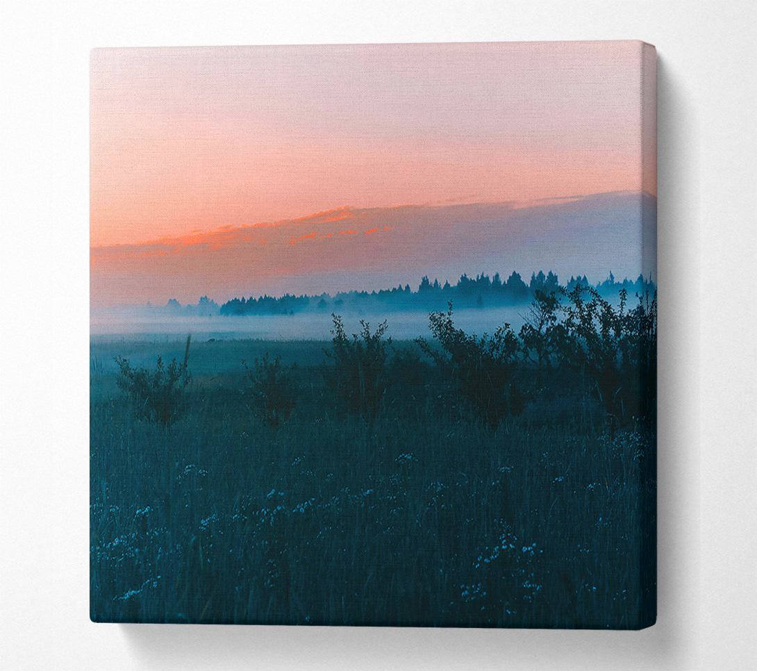  A Canvas Print of Teal Foggy Sunrise Canvas Print
