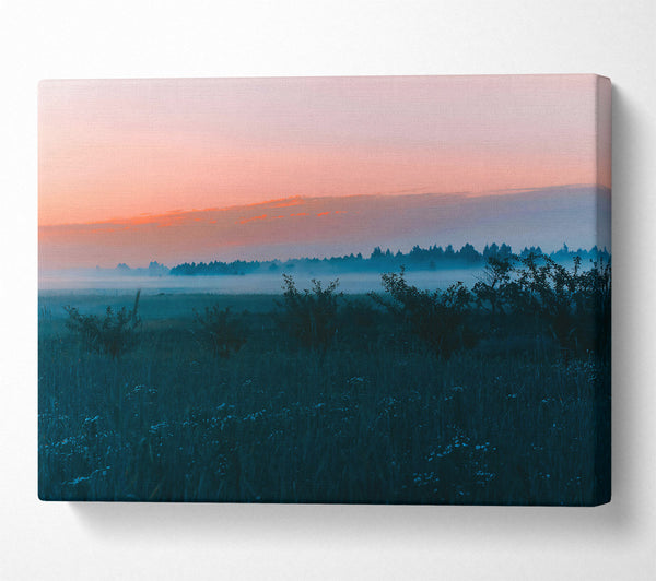  A Canvas Print of Teal Foggy Sunrise Canvas Print