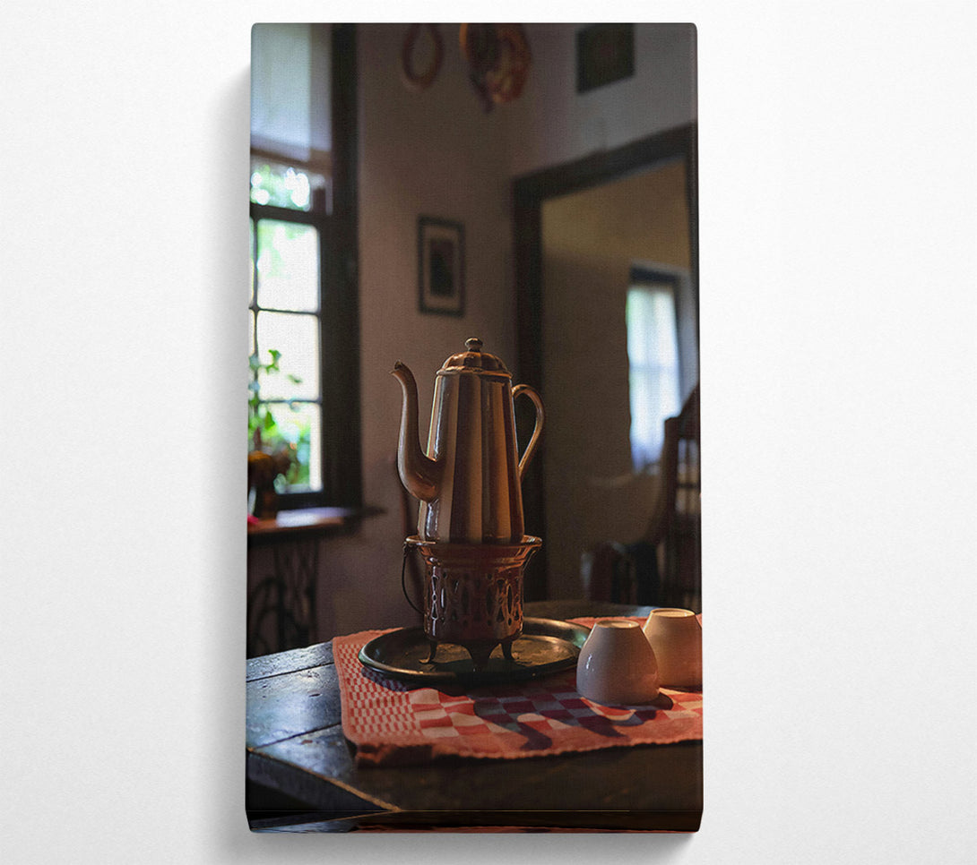  A Canvas Print of Brown Striped Tea Time Canvas Print
