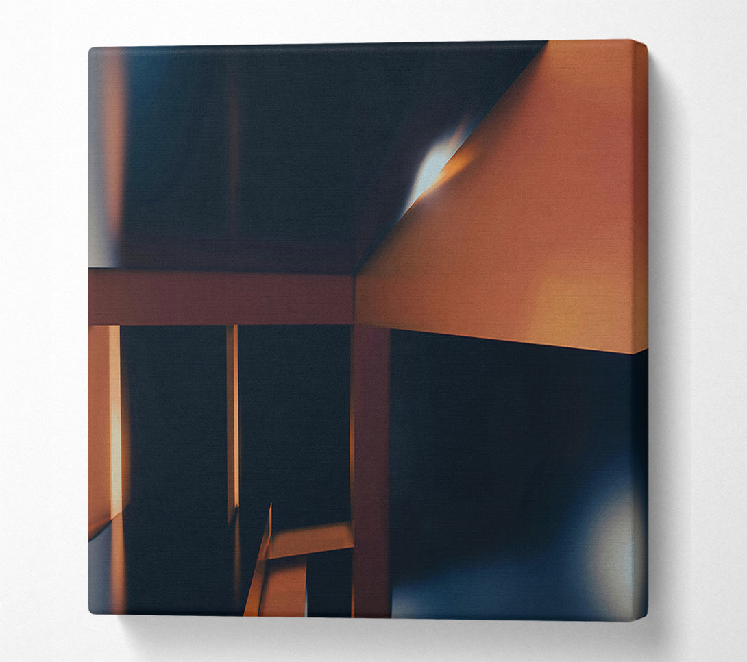  A Canvas Print of Copper Geometric Abstraction Canvas Art