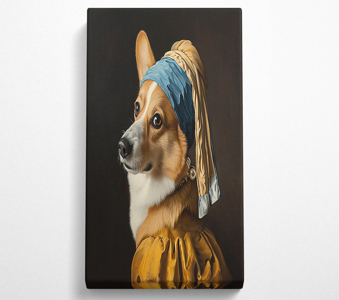  A Canvas Print of Corgi With The Pearl Earing Canvas Print