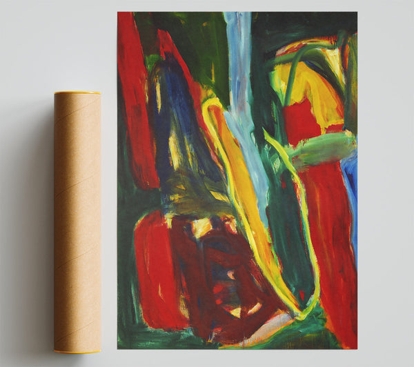 Red Abstract Landscape Print