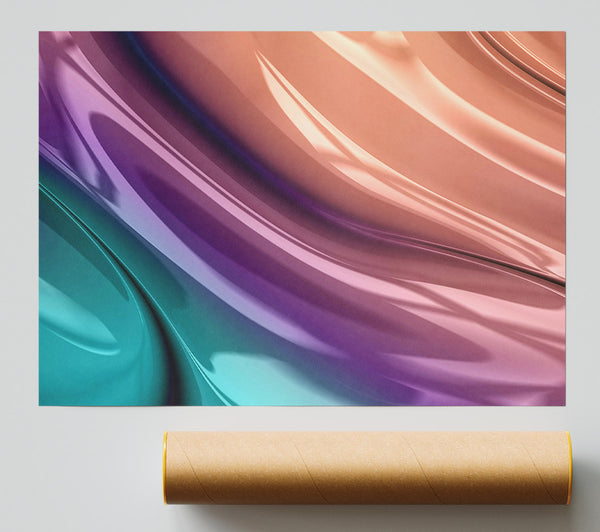 Peachy Purple Swirls Poster