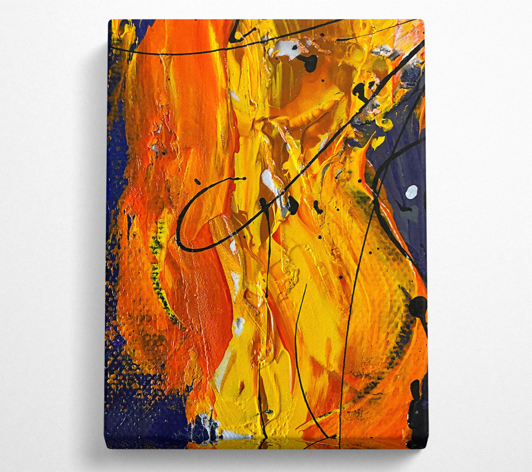  A Canvas Print of Orange Abstract Flow Canvas Art