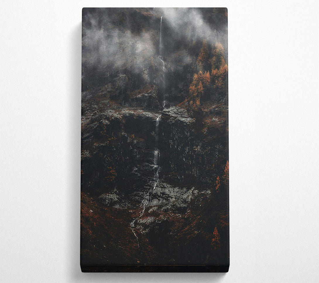  A Canvas Print of Grey Mountain Waterfall Canvas Art