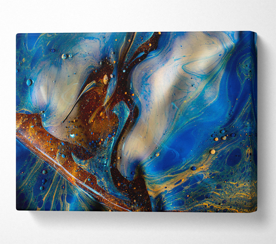  A Canvas Print of Azure Cosmic Flow Canvas Wall Art