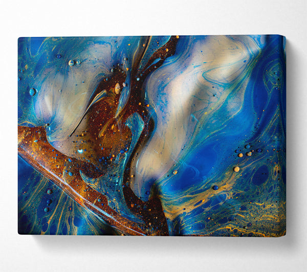  A Canvas Print of Azure Cosmic Flow Canvas Wall Art