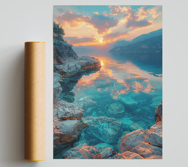 Turquoise Sunset Waters Giclee Print