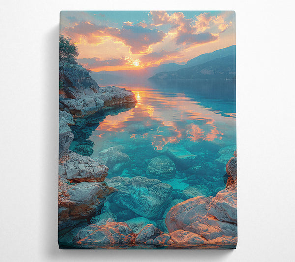 A Canvas Print of Turquoise Sunset Waters Canvas Print