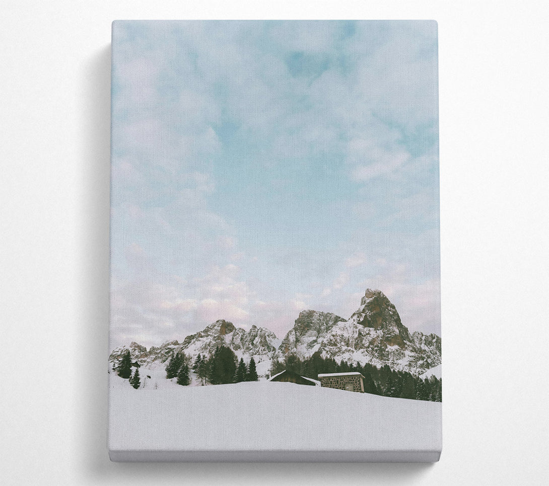  A Canvas Print of Blue Sky Mountain Retreat Canvas Art