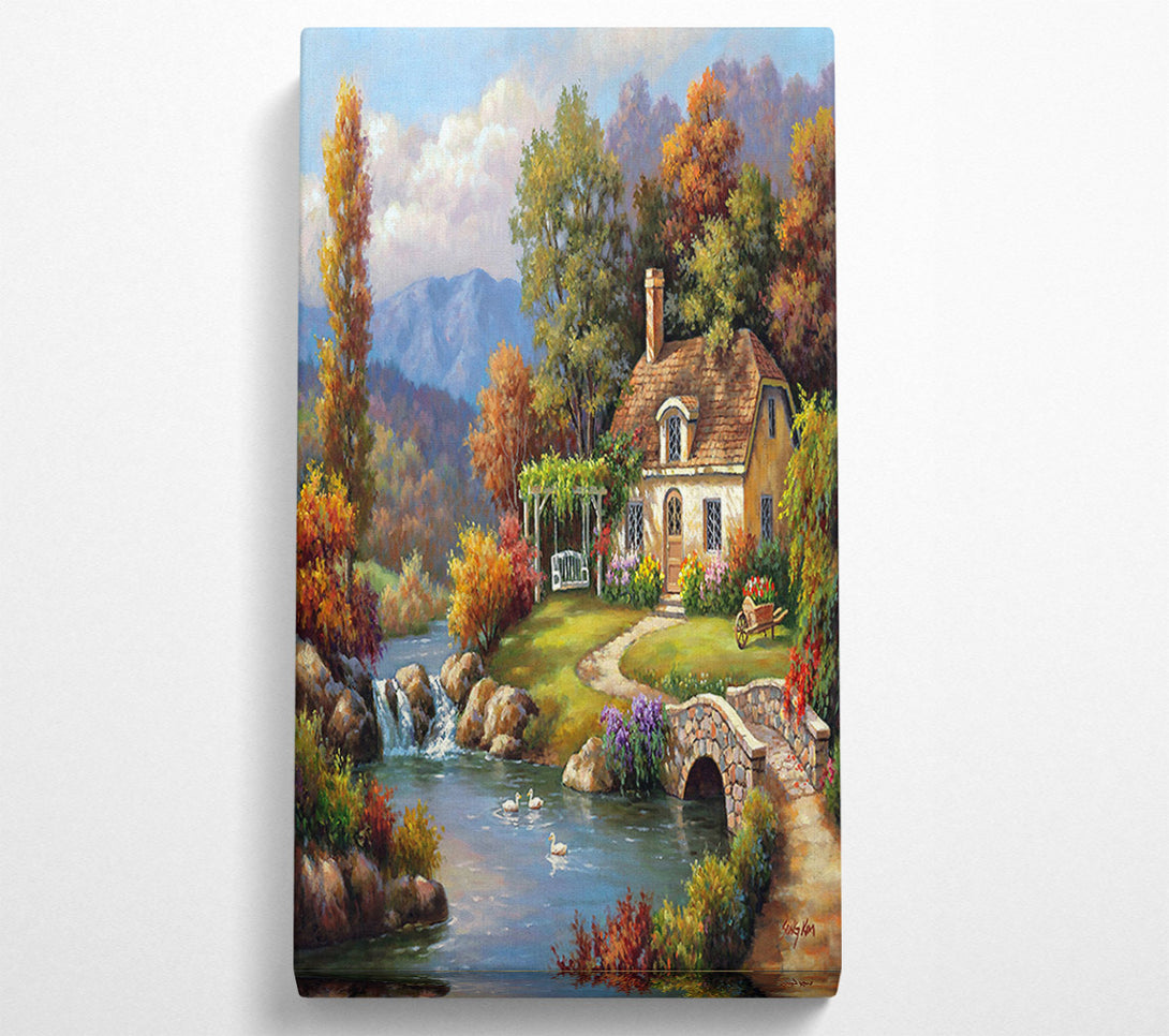 A Canvas Print of Cottage In The Woods Canvas Wall Art