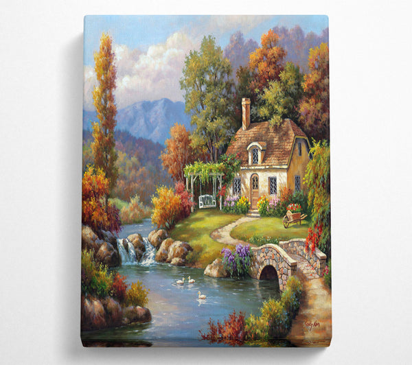  A Canvas Print of Cottage In The Woods Canvas Wall Art