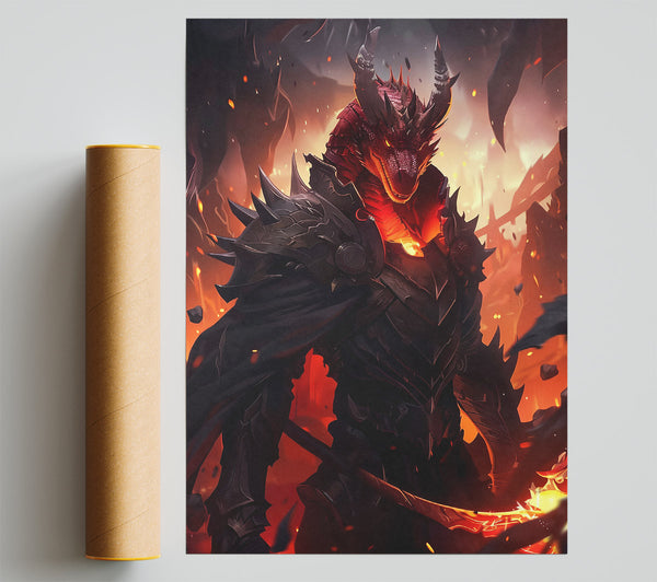 Crimson Dragon Knight Print