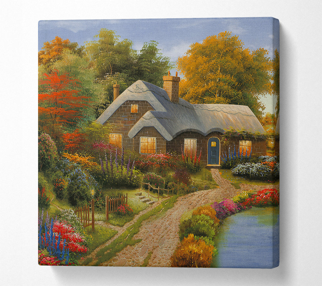  A Canvas Print of Cottage Springtime Canvas Print