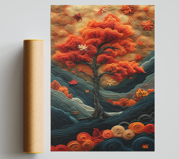 Orange Autumn Dreamscape Poster