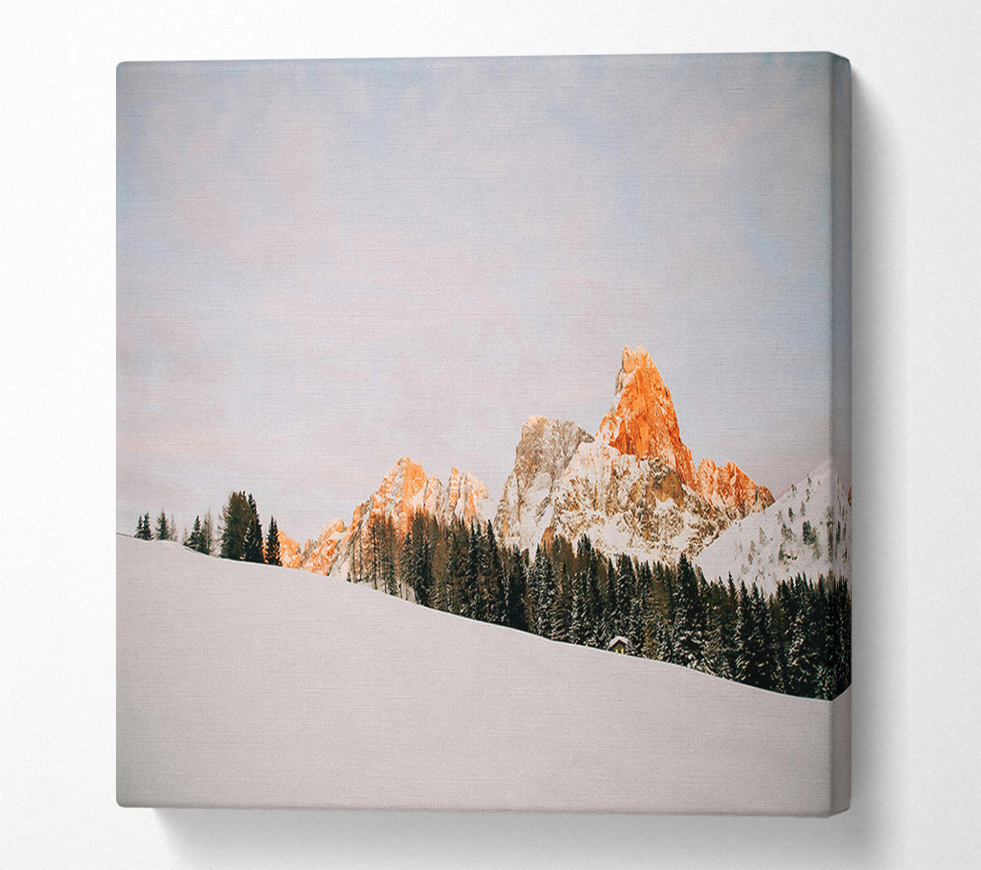 A Canvas Print of Orange Sunset Peaks Canvas Wall Art