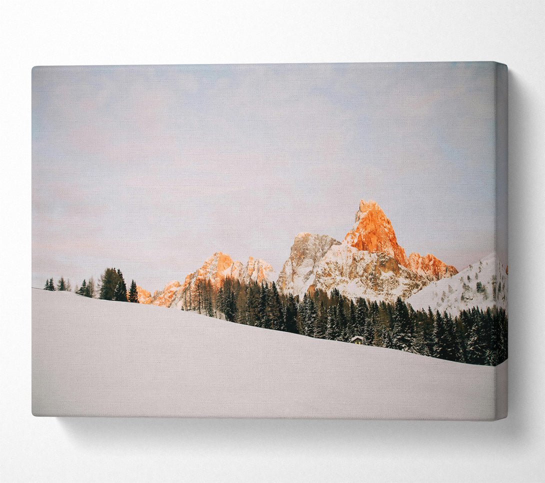  A Canvas Print of Orange Sunset Peaks Canvas Wall Art