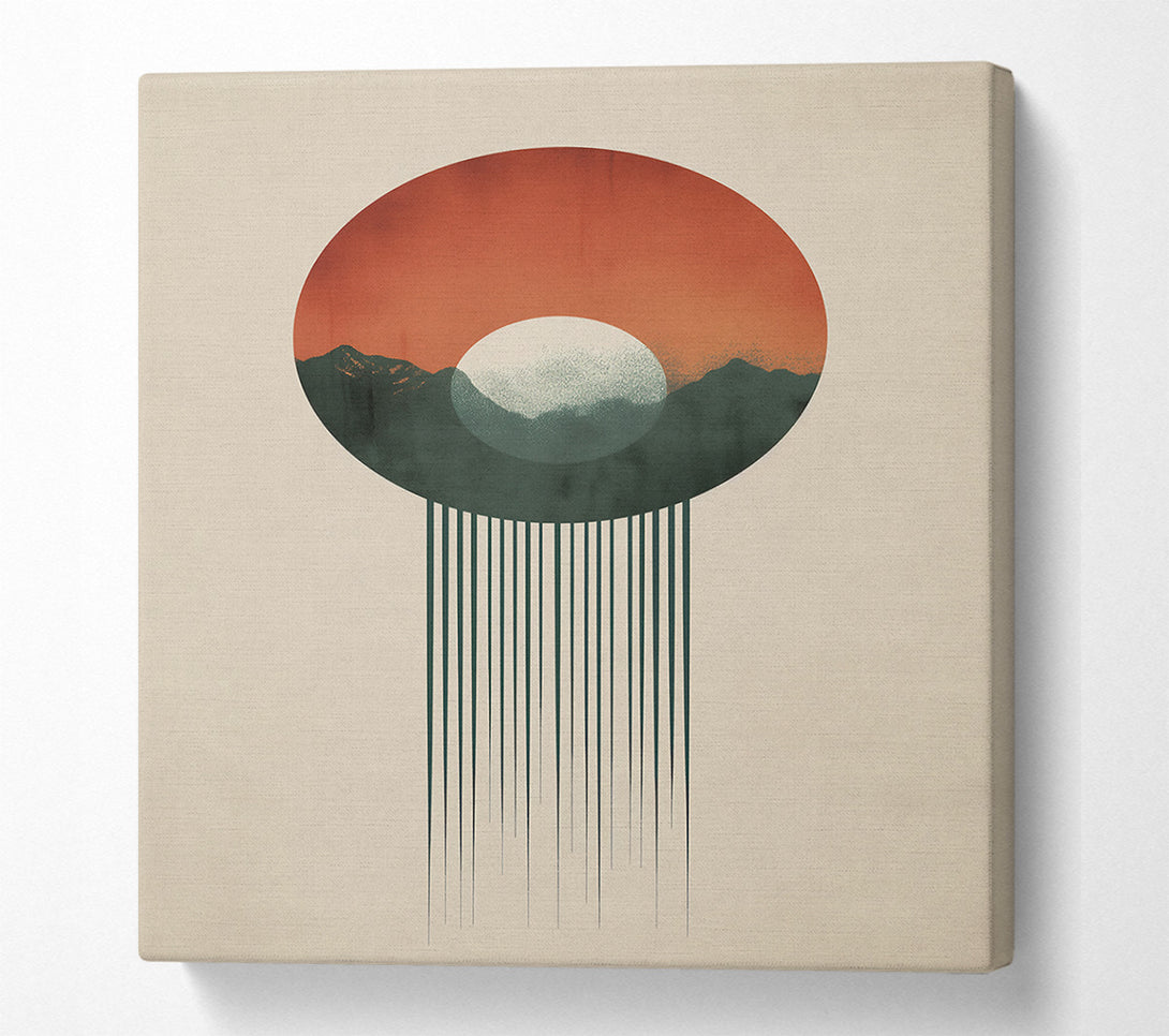  A Canvas Print of Crimson Mountain Sunset Canvas Print