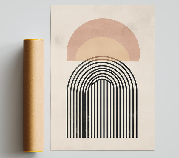 Pink Sunset Archway Poster