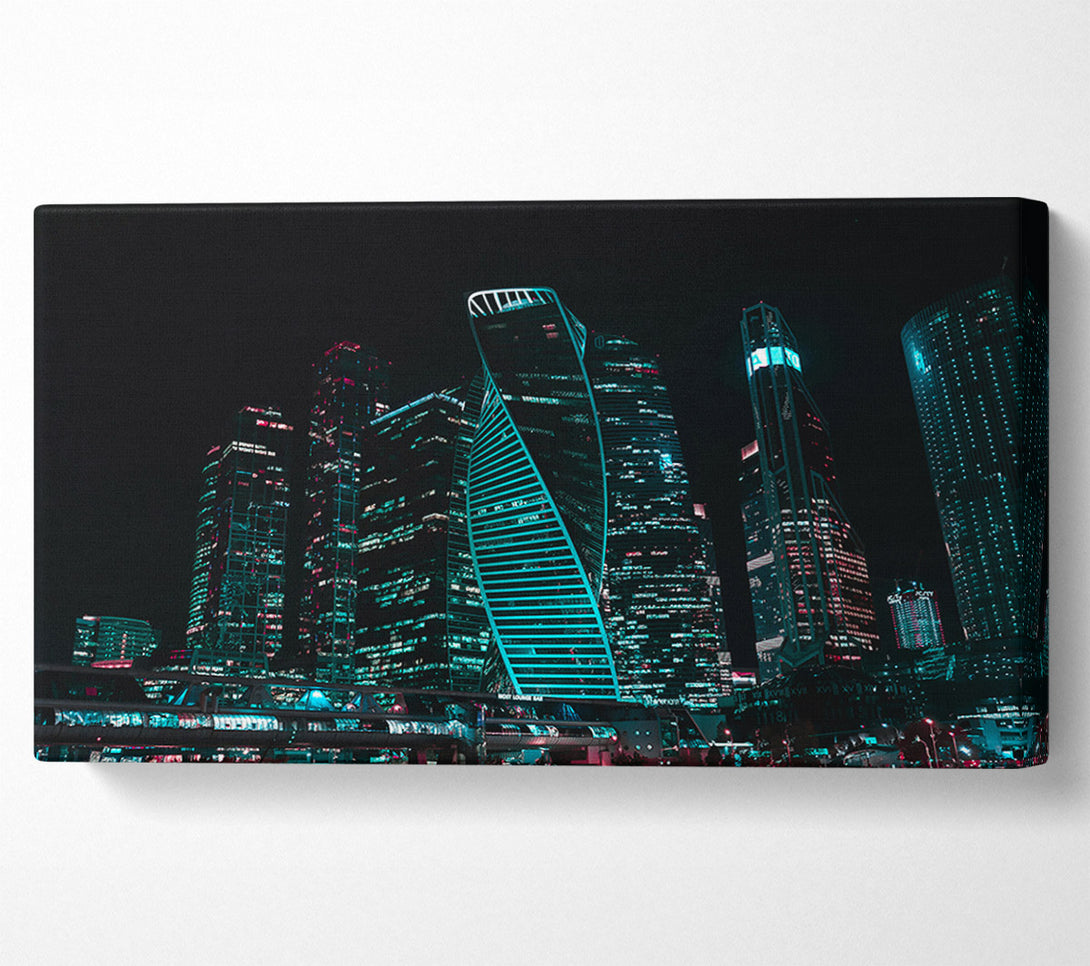  A Canvas Print of Emerald City Skyline Canvas Wall Art