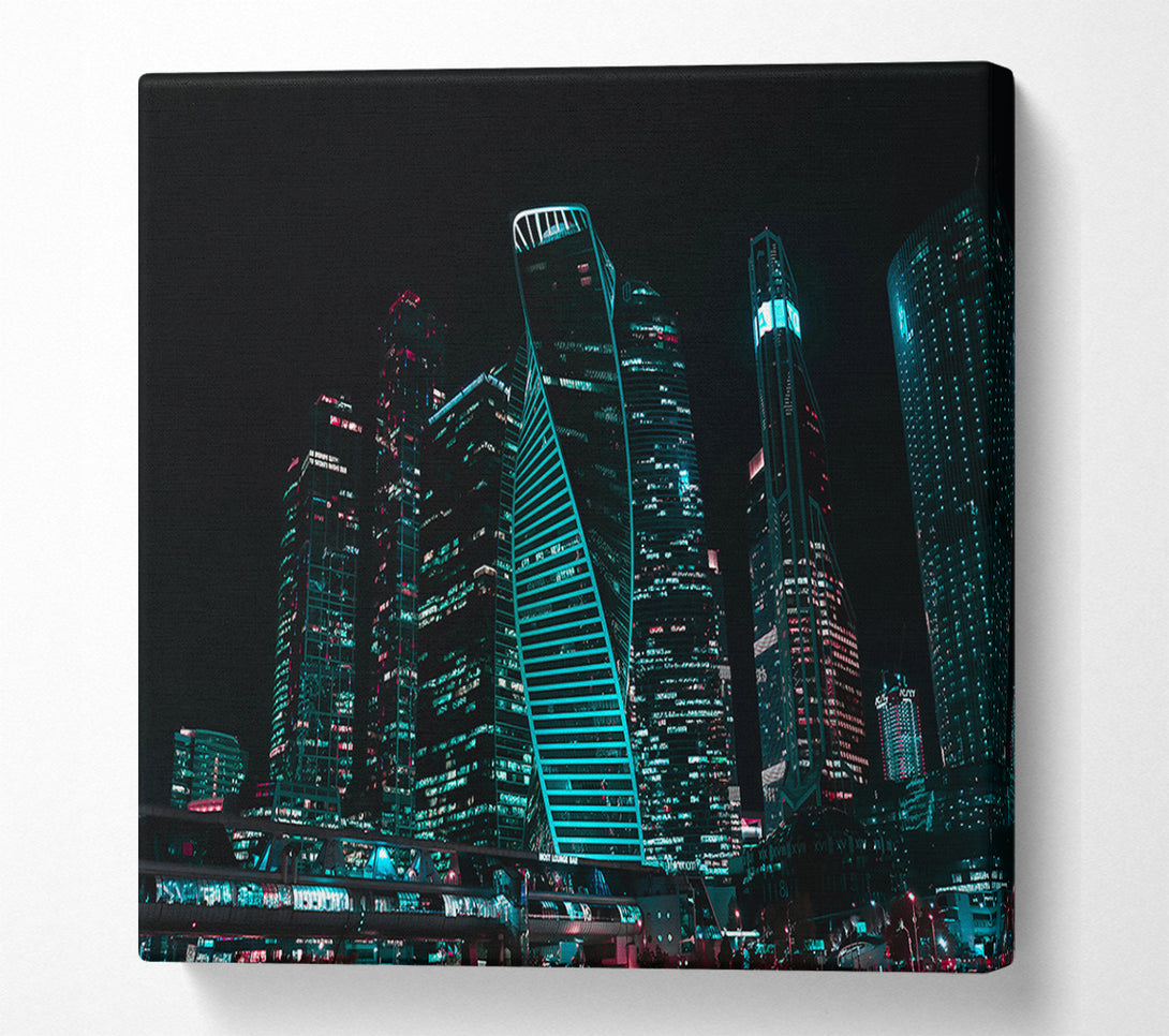  A Canvas Print of Emerald City Skyline Canvas Wall Art