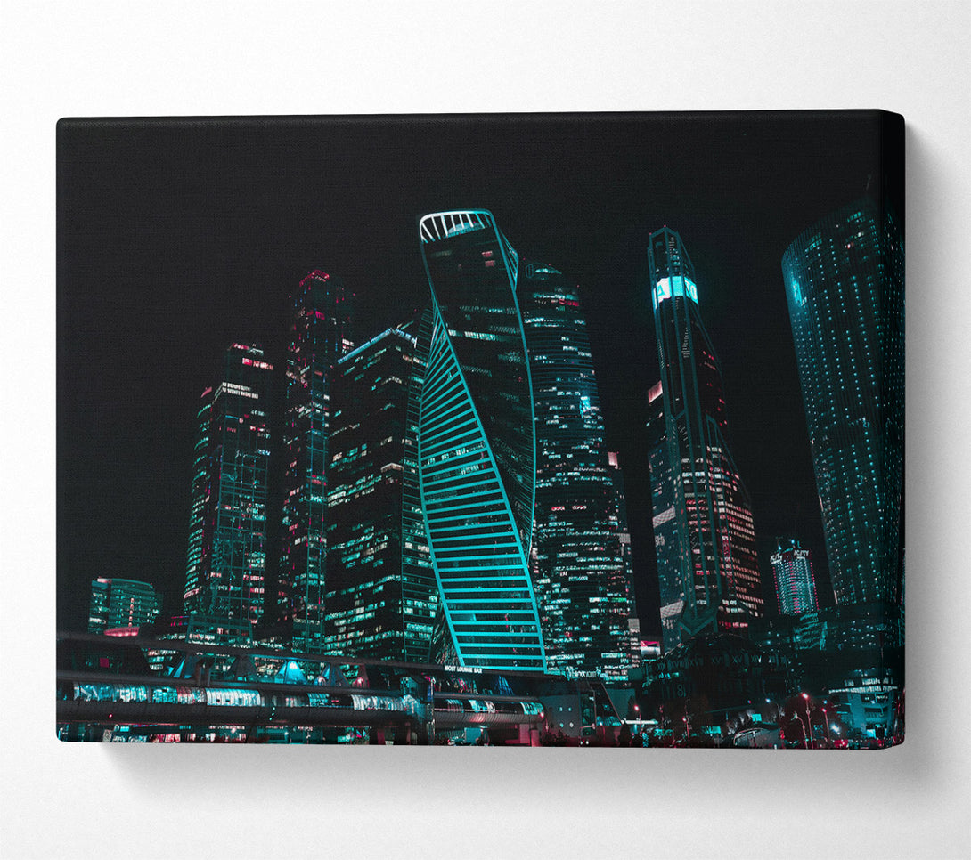  A Canvas Print of Emerald City Skyline Canvas Wall Art