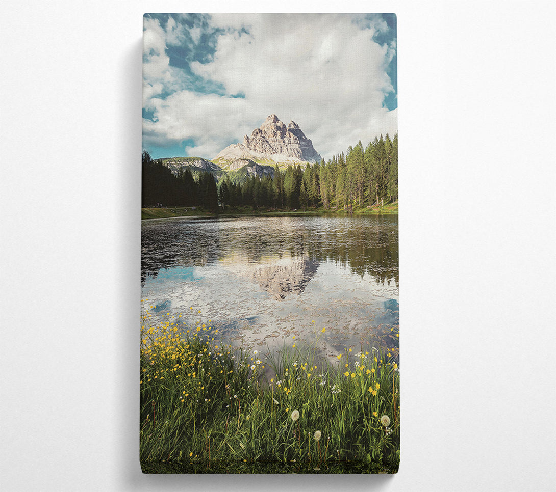  A Canvas Print of Green Mountain Reflection Canvas Art