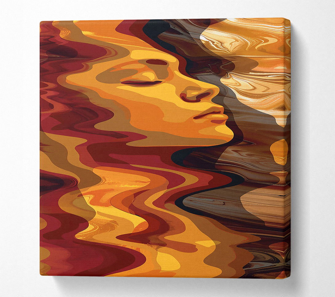  A Canvas Print of Golden Dream Waves Canvas Wall Art