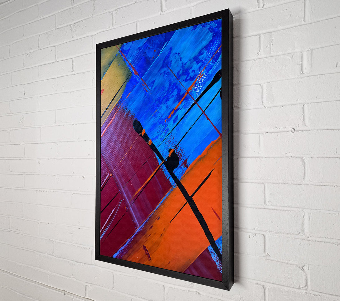  A Canvas Print of Azure And Orange Lines Canvas Wall Art