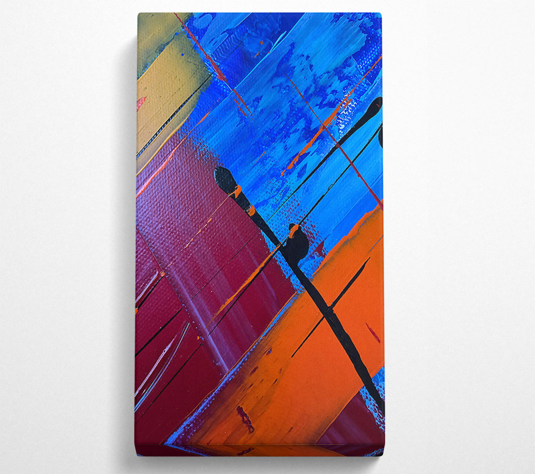  A Canvas Print of Azure And Orange Lines Canvas Wall Art
